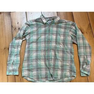 Columbia Men's Plaid Long Sleeve Button down shirt. Teal/blue. Size XL outdoor